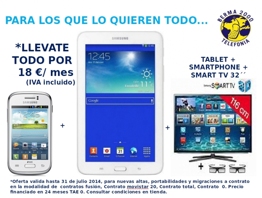 Tablet + Smartphone + Smart TV 32''